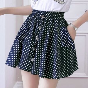 True Vintage Y2K Button Down Polka Dot Mini Skirt